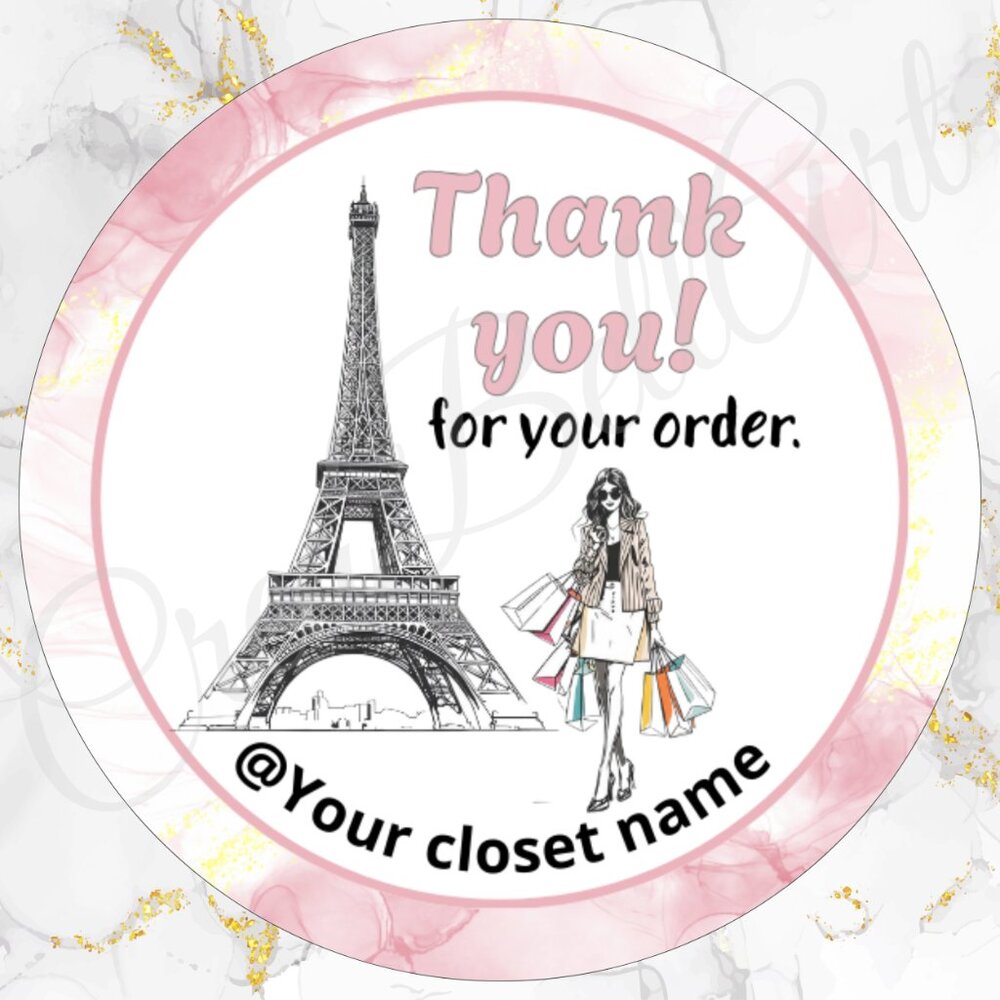 120 Pack Paris fashion Personalized Thank You Cards & Stickers - Picture 3 of 8